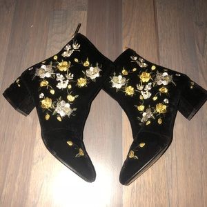 Topshop floral ankle boots